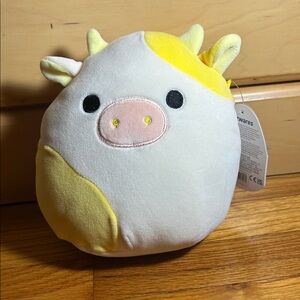 Squishmallows Yellow and White Cow Plush Toy